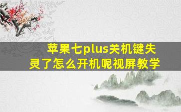 苹果七plus关机键失灵了怎么开机呢视屏教学