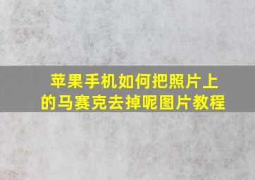 苹果手机如何把照片上的马赛克去掉呢图片教程