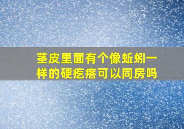 茎皮里面有个像蚯蚓一样的硬疙瘩可以同房吗