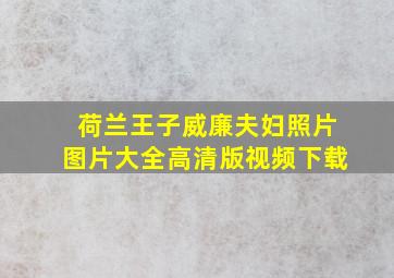 荷兰王子威廉夫妇照片图片大全高清版视频下载