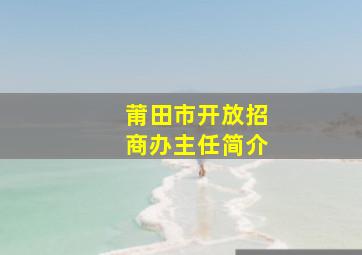 莆田市开放招商办主任简介