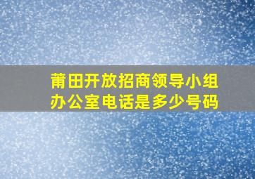 莆田开放招商领导小组办公室电话是多少号码