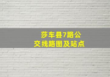 莎车县7路公交线路图及站点