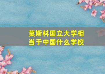 莫斯科国立大学相当于中国什么学校