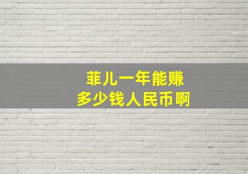 菲儿一年能赚多少钱人民币啊