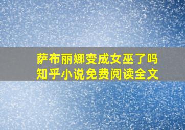 萨布丽娜变成女巫了吗知乎小说免费阅读全文