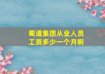 蜀道集团从业人员工资多少一个月啊