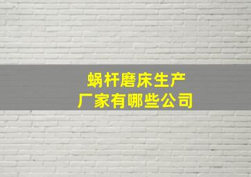 蜗杆磨床生产厂家有哪些公司