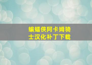 蝙蝠侠阿卡姆骑士汉化补丁下载