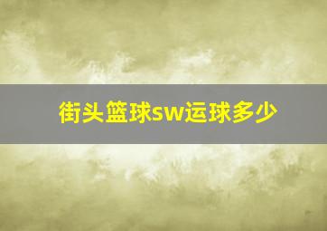 街头篮球sw运球多少