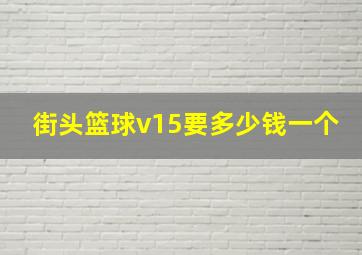 街头篮球v15要多少钱一个