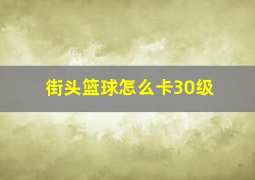 街头篮球怎么卡30级