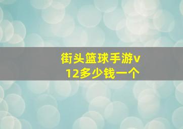 街头篮球手游v12多少钱一个