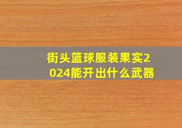 街头篮球服装果实2024能开出什么武器