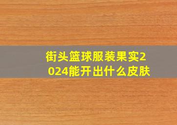 街头篮球服装果实2024能开出什么皮肤