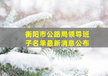 衡阳市公路局领导班子名单最新消息公布