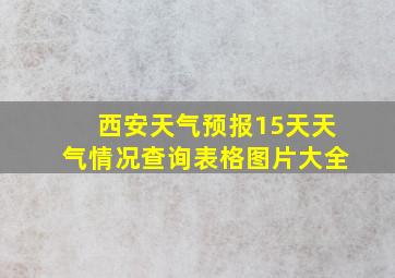 西安天气预报15天天气情况查询表格图片大全