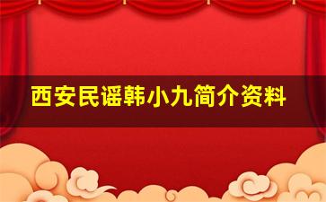 西安民谣韩小九简介资料