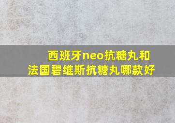 西班牙neo抗糖丸和法国碧维斯抗糖丸哪款好