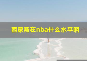 西蒙斯在nba什么水平啊