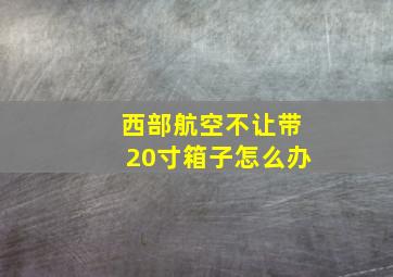 西部航空不让带20寸箱子怎么办