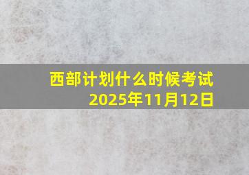 西部计划什么时候考试2025年11月12日