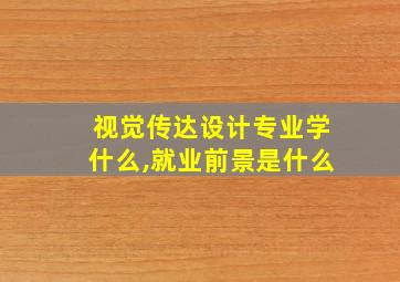 视觉传达设计专业学什么,就业前景是什么