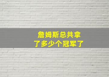 詹姆斯总共拿了多少个冠军了