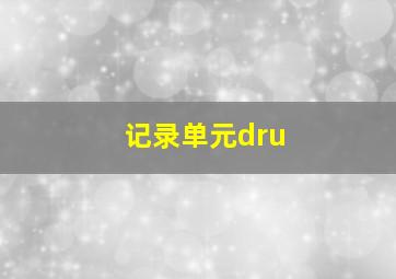 记录单元dru