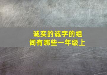 诚实的诚字的组词有哪些一年级上