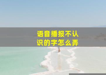 语音播报不认识的字怎么弄