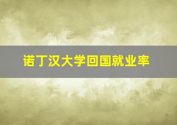 诺丁汉大学回国就业率