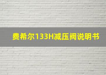 费希尔133H减压阀说明书