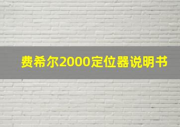 费希尔2000定位器说明书