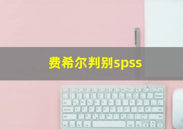 费希尔判别spss