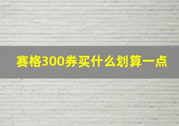 赛格300券买什么划算一点