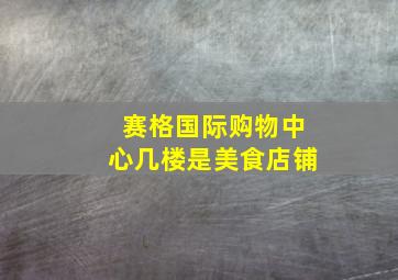 赛格国际购物中心几楼是美食店铺