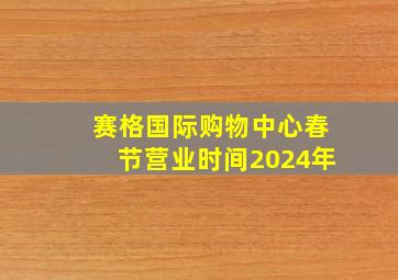 赛格国际购物中心春节营业时间2024年