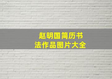 赵明国简历书法作品图片大全