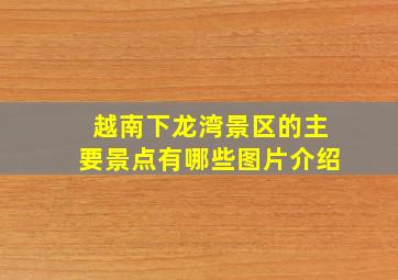 越南下龙湾景区的主要景点有哪些图片介绍