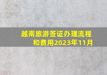 越南旅游签证办理流程和费用2023年11月