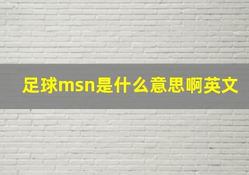 足球msn是什么意思啊英文