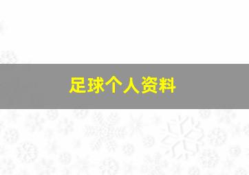 足球个人资料