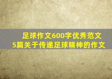 足球作文600字优秀范文5篇关于传递足球精神的作文