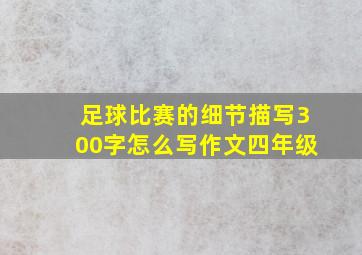 足球比赛的细节描写300字怎么写作文四年级