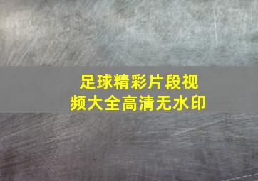 足球精彩片段视频大全高清无水印