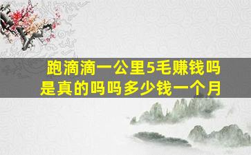 跑滴滴一公里5毛赚钱吗是真的吗吗多少钱一个月