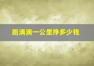 跑滴滴一公里挣多少钱