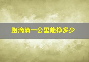 跑滴滴一公里能挣多少