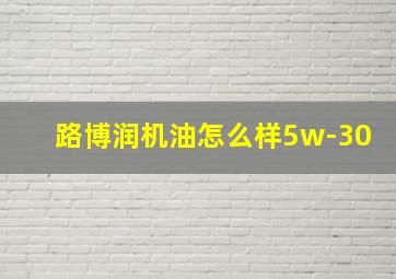 路博润机油怎么样5w-30